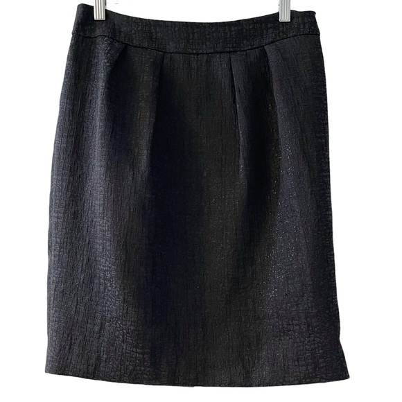 ❤️ Banana Republic Metallic Black Jacquard Skirt - Picture 6 of 6